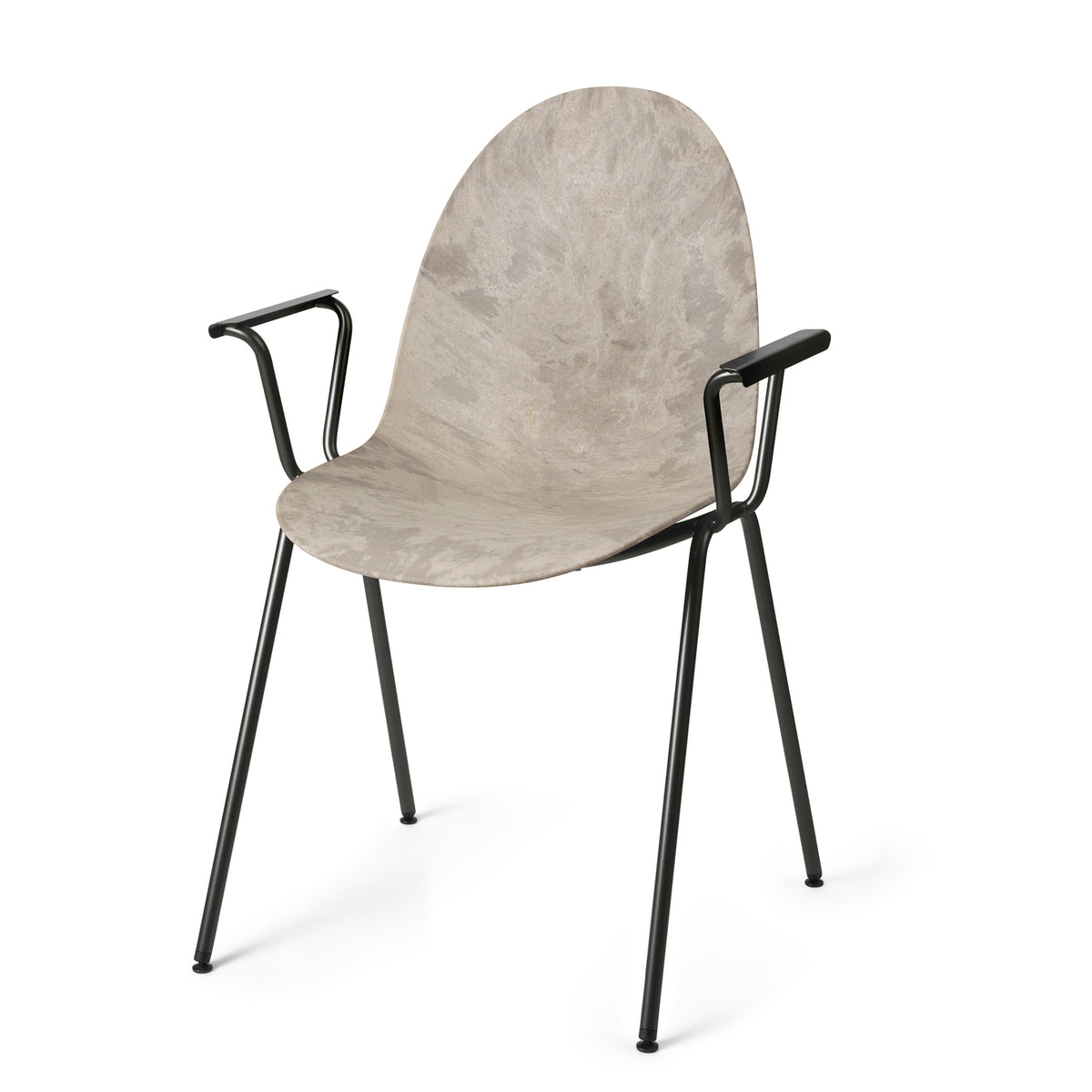 Mater Eternity Arm Chair in Wood Waste Grey, Matek shell on a recycled steel frame