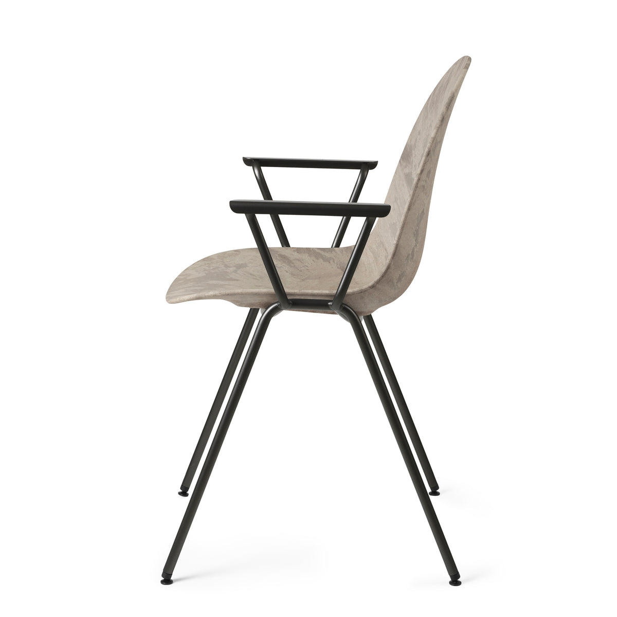 Mater Eternity Arm Chair in Wood Waste Grey, Matek shell on a recycled steel frame