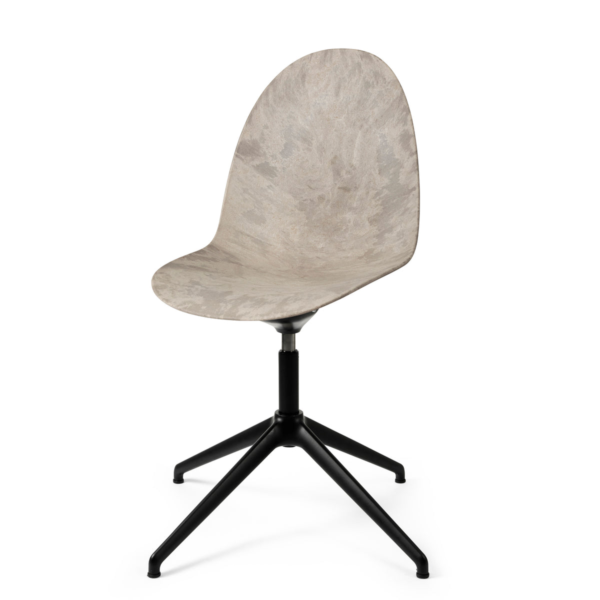 Mater Eternity Swivel Chair in Wood Waste Grey, Matek shell on a recycled aluminum base