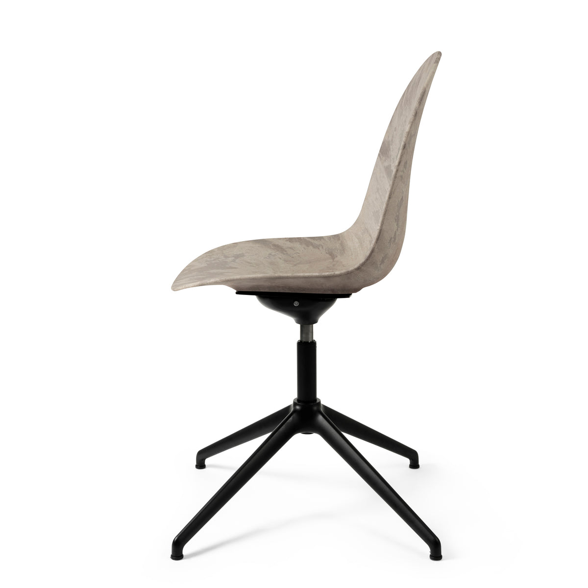 Mater Eternity Swivel Chair in Wood Waste Grey, Matek shell on a recycled aluminum base