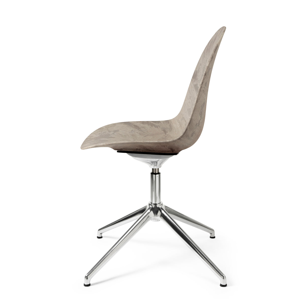 Mater Eternity Swivel Chair in Wood Waste Grey, Matek shell on a recycled aluminum base