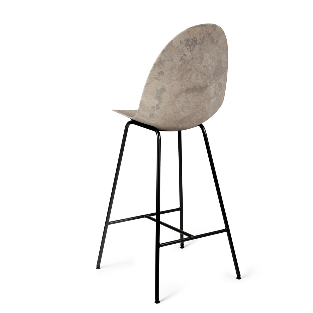 Mater Eternity Counter Stool in Wood Waste Grey, Matek seat on a recycled metal frame