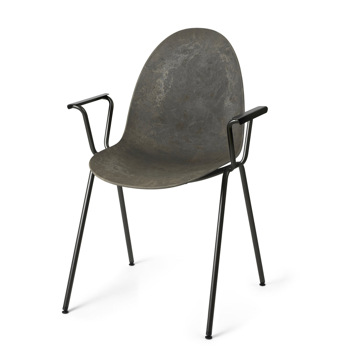 Mater Eternity Arm Chair in Coffee Waste Dark, Matek shell on a recycled steel frame