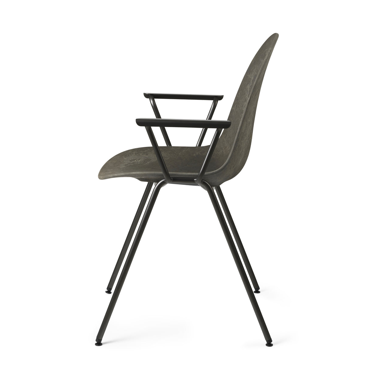 Mater Eternity Arm Chair in Coffee Waste Dark, Matek shell on a recycled steel frame