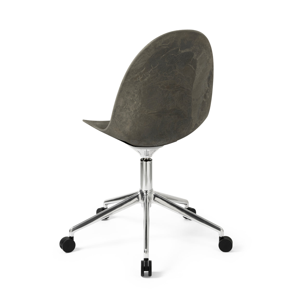 Mater Eternity Swivel Chair with Wheels in Coffee Waste Dark, Matek shell on a recycled aluminum base