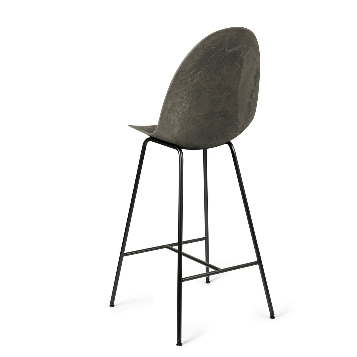 Mater Eternity Counter Stool in Coffee Waste Dark, Matek seat on a recycled metal frame