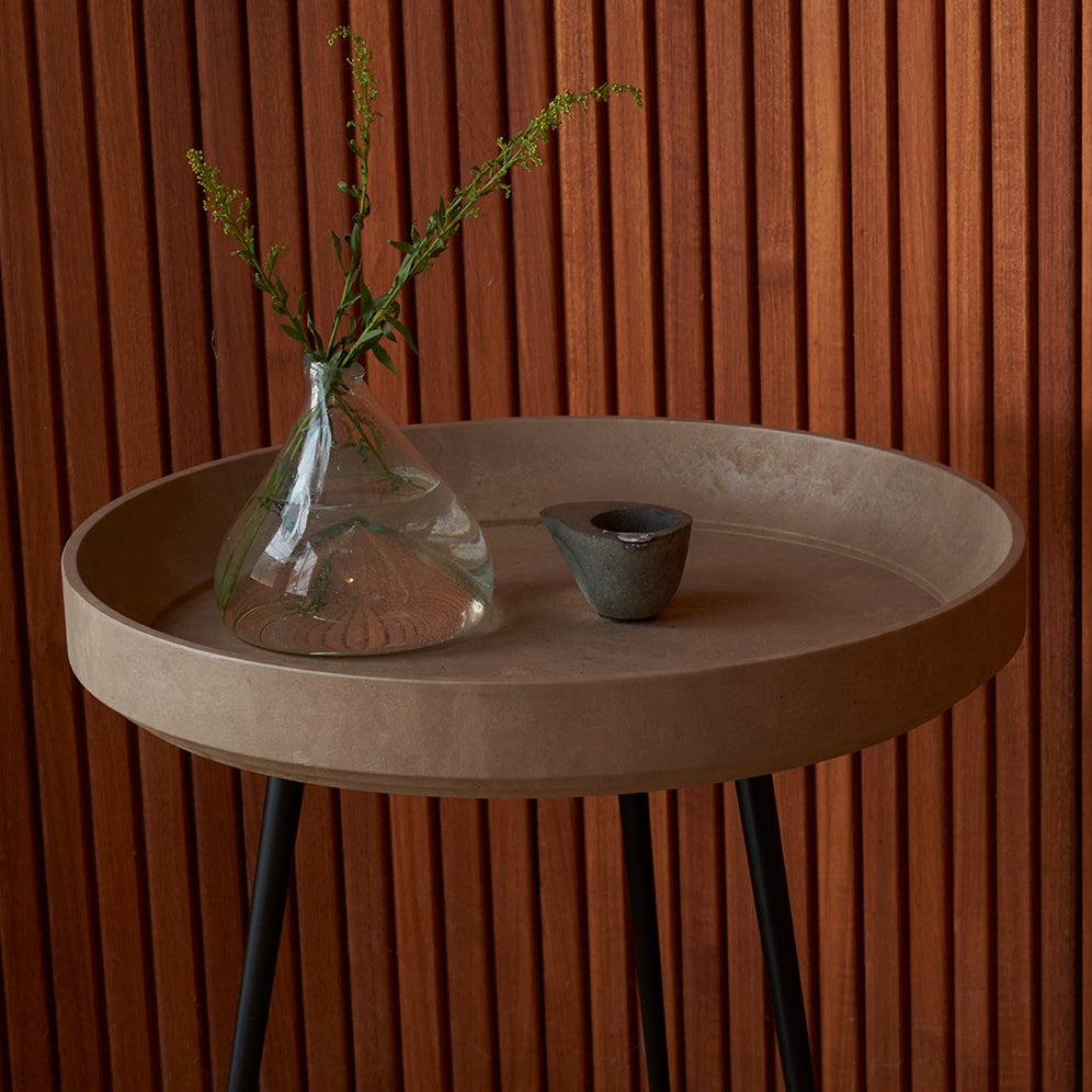 Mater Bowl Table Recycled Edition in Matek recycled coffee-shell composite, the Mater Bowl Table designed by Ayush Kasliwal