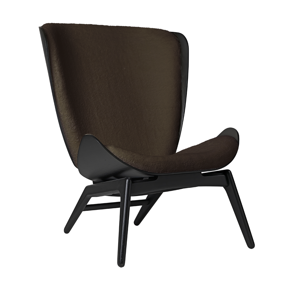 UMAGE The Reader Wing Chair, Black Oak