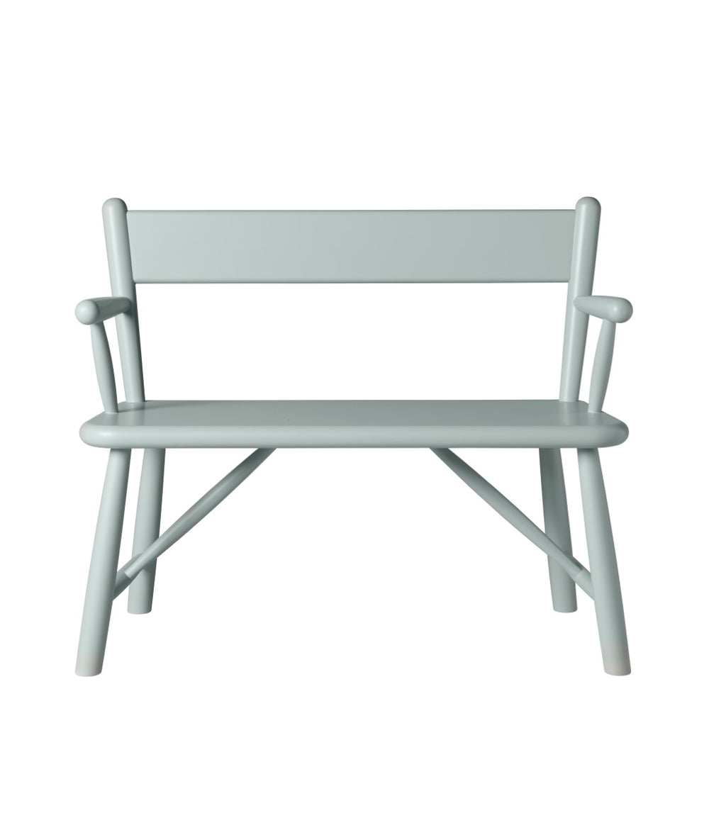 FDB Møbler Children's bench in solid beech (blue grey), designed by Børge Mogensen