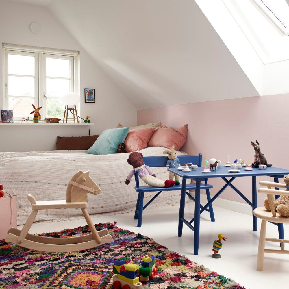 FDB Møbler Children rocking horse in solid beech, designed by Børge Mogensen