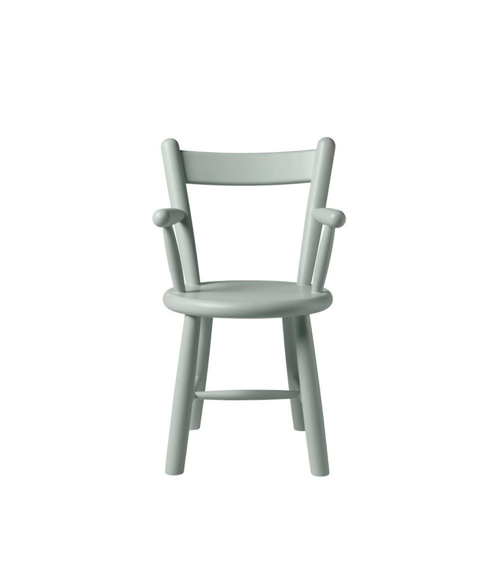 FDB Møbler Children's chair in solid beech (blue grey), designed by Børge Mogensen