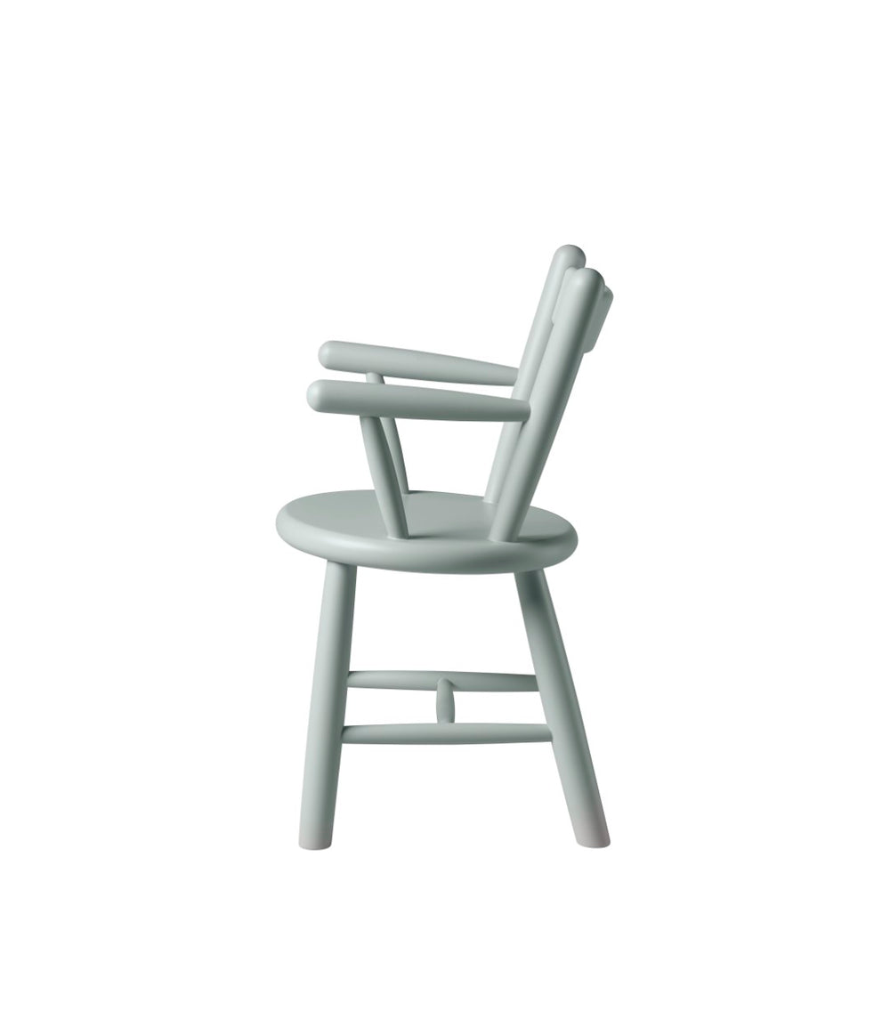 FDB Møbler Children's chair in solid beech (blue grey), designed by Børge Mogensen