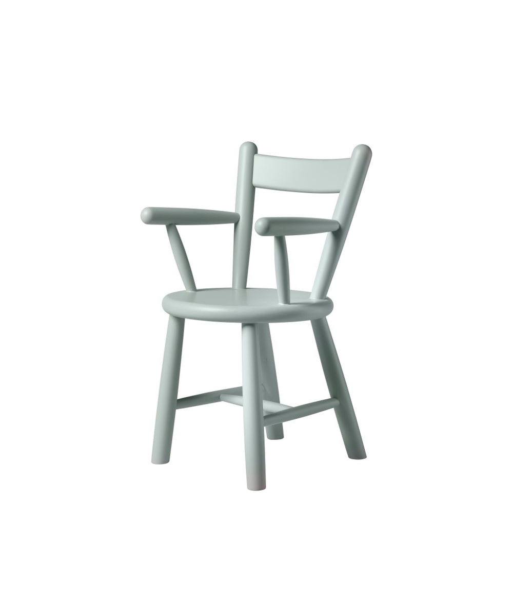 FDB Møbler Children's chair in solid beech (blue grey), designed by Børge Mogensen