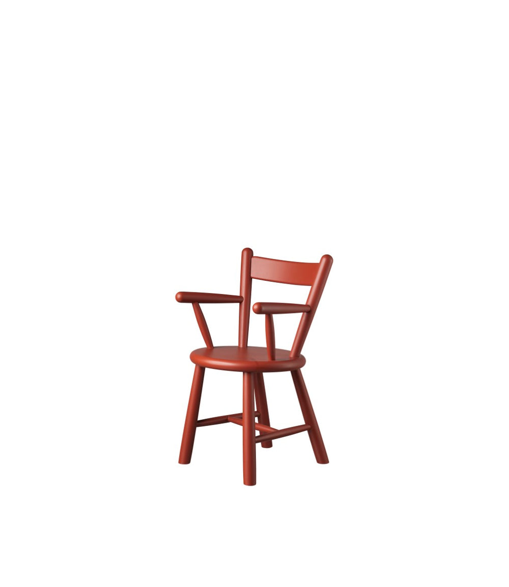 FDB Møbler Children's chair in solid beech (red), designed by Børge Mogensen