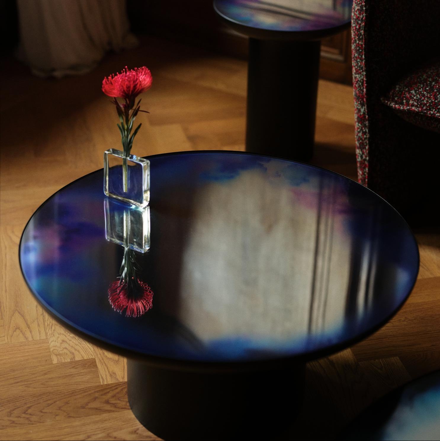 Petite Friture Francis Mirror Coffee Table styled in a designer interior, designed by Constance Guisset