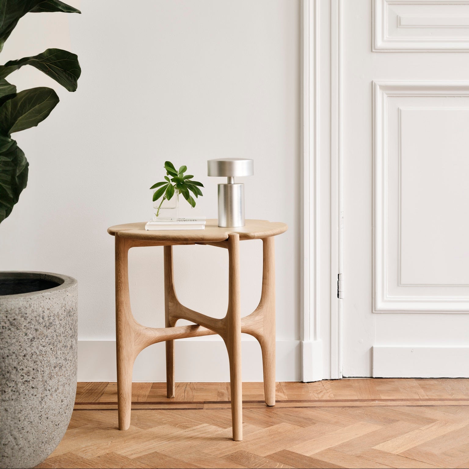 Ethnicraft PI Side Table, FSC-certified solid wood furniture by Belgian brand