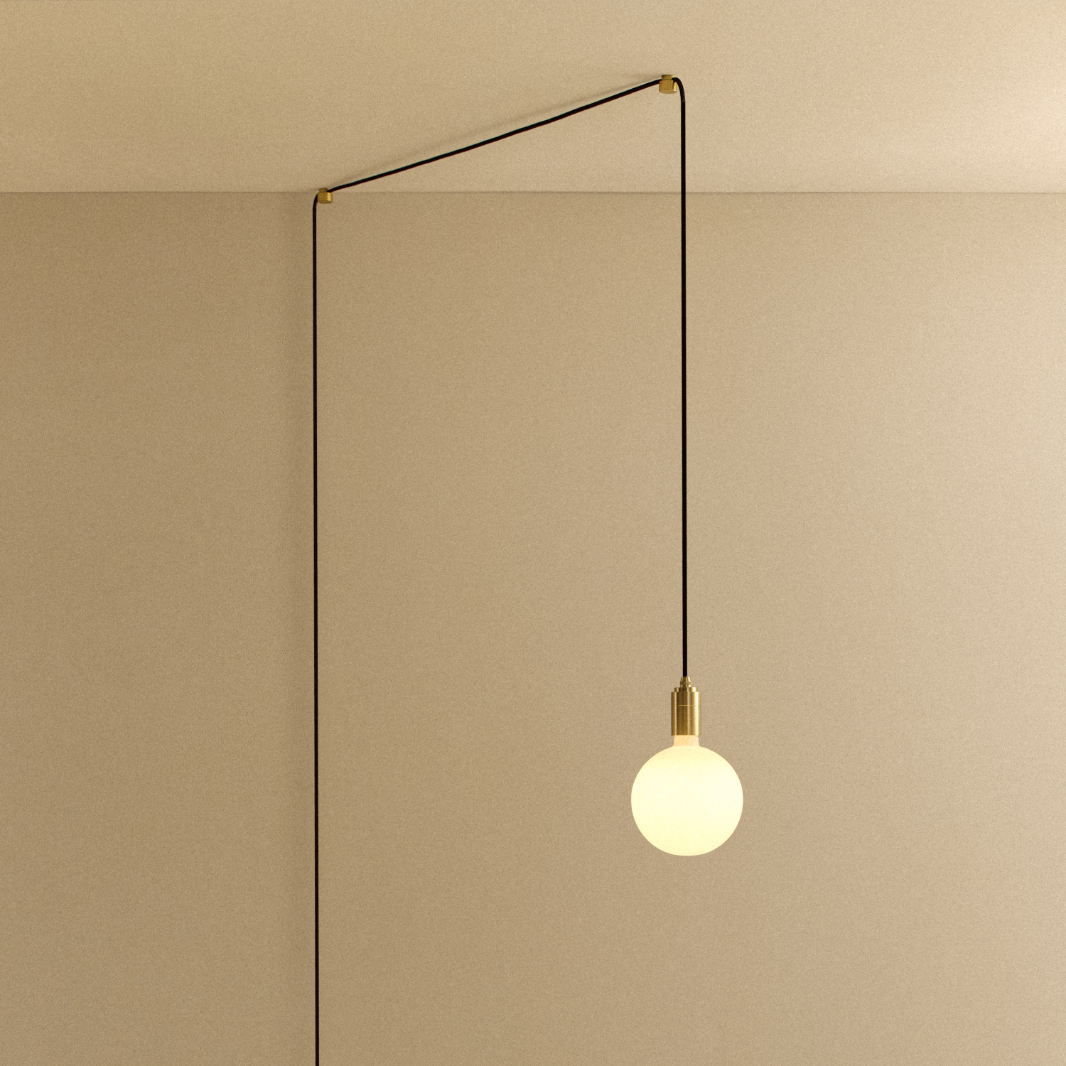 Tala Sphere IV Plug-In Pendant in Brass — brass pendant light (detail)