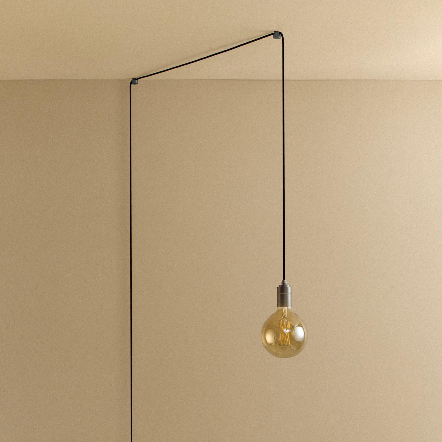 Gaia Plug-In Pendant Light in Graphite, unlit