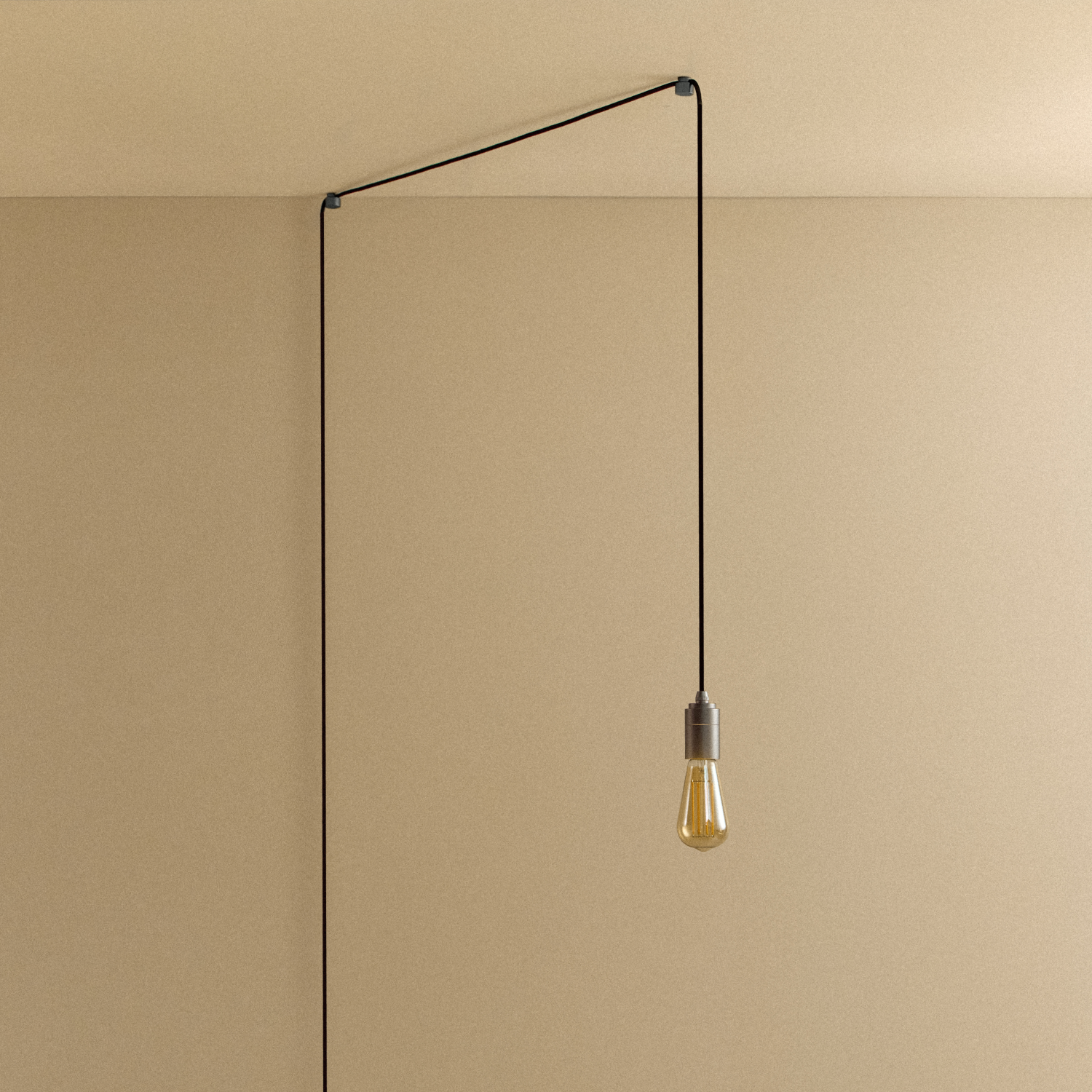 Tala Squirrel Cage Plug-In Pendant in Graphite — studio product shot, bulb off