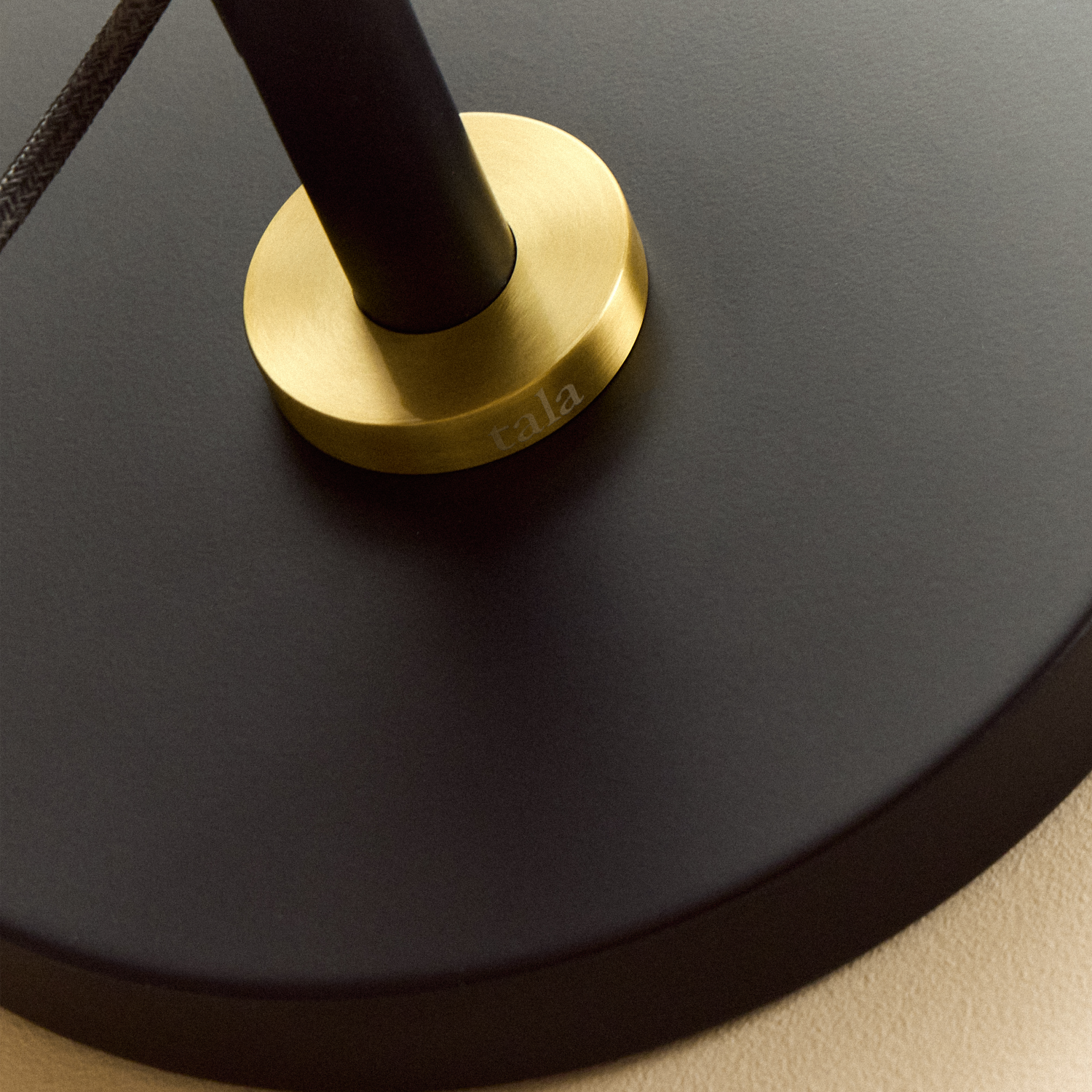 Tala Poise Adjustable Floor Lamp in Brass, base detail