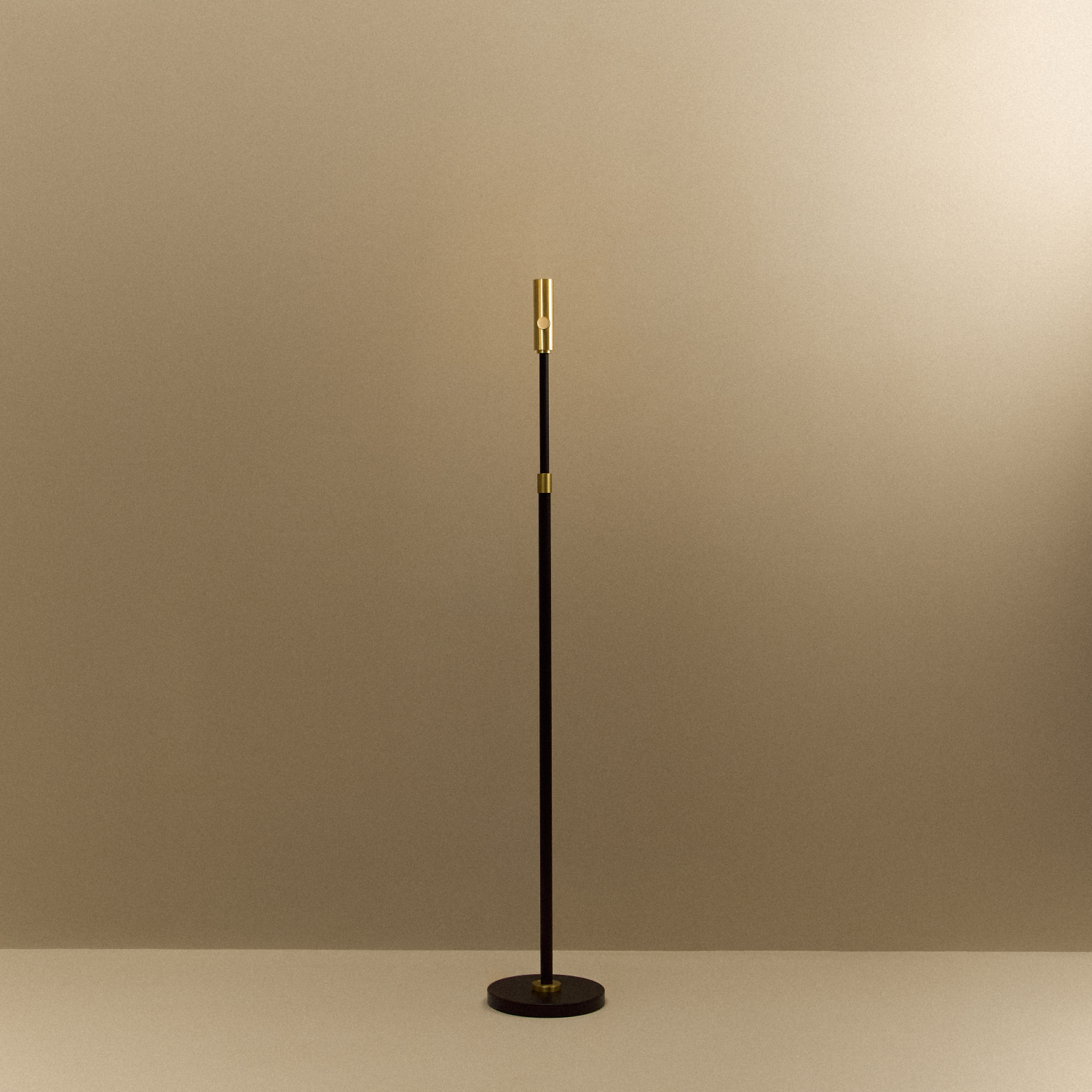 Tala Poise Adjustable Floor Lamp in Brass, fully extended, fixture only