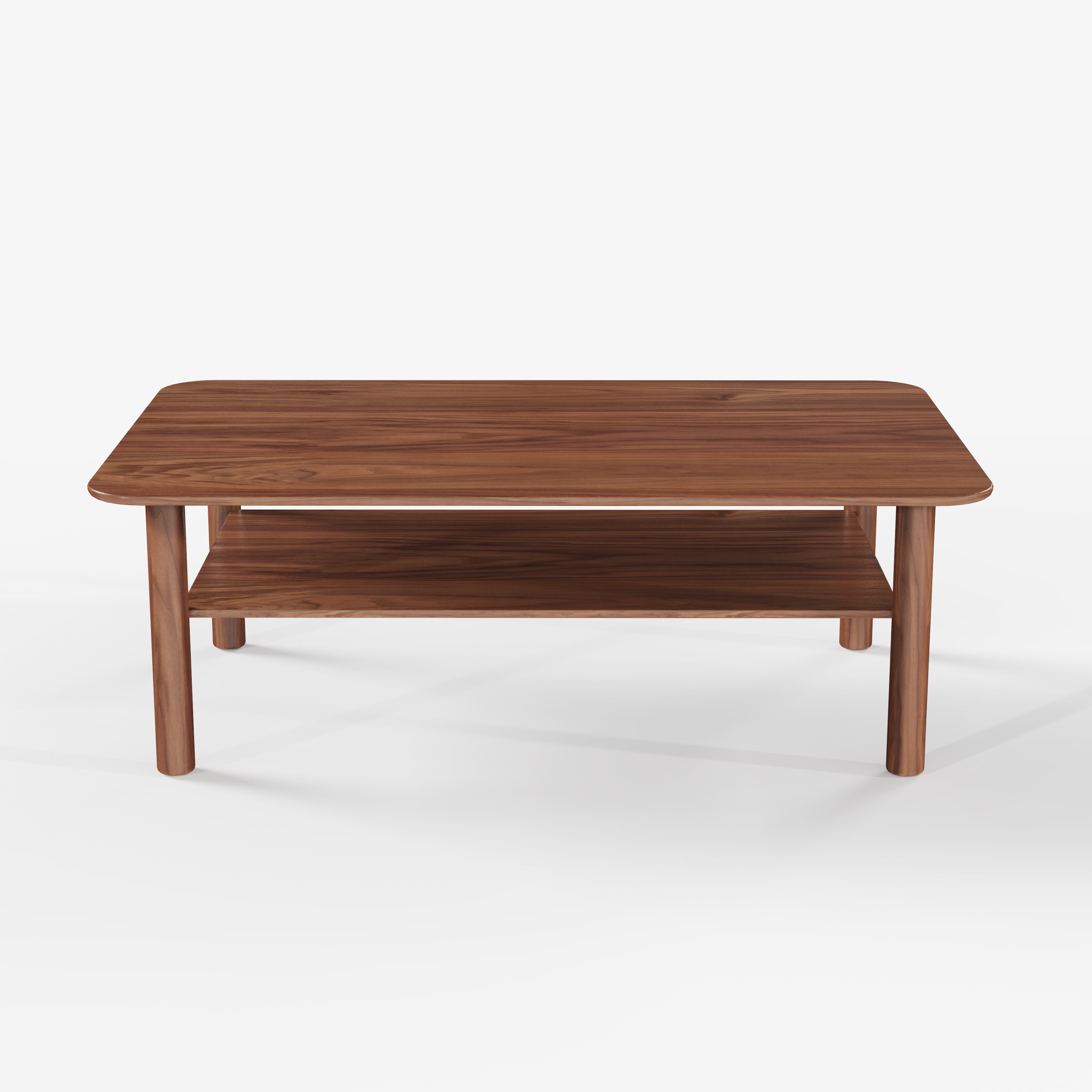 Case Port rectangular coffee table in FSC-certified walnut, designed by Matthew Hilton.