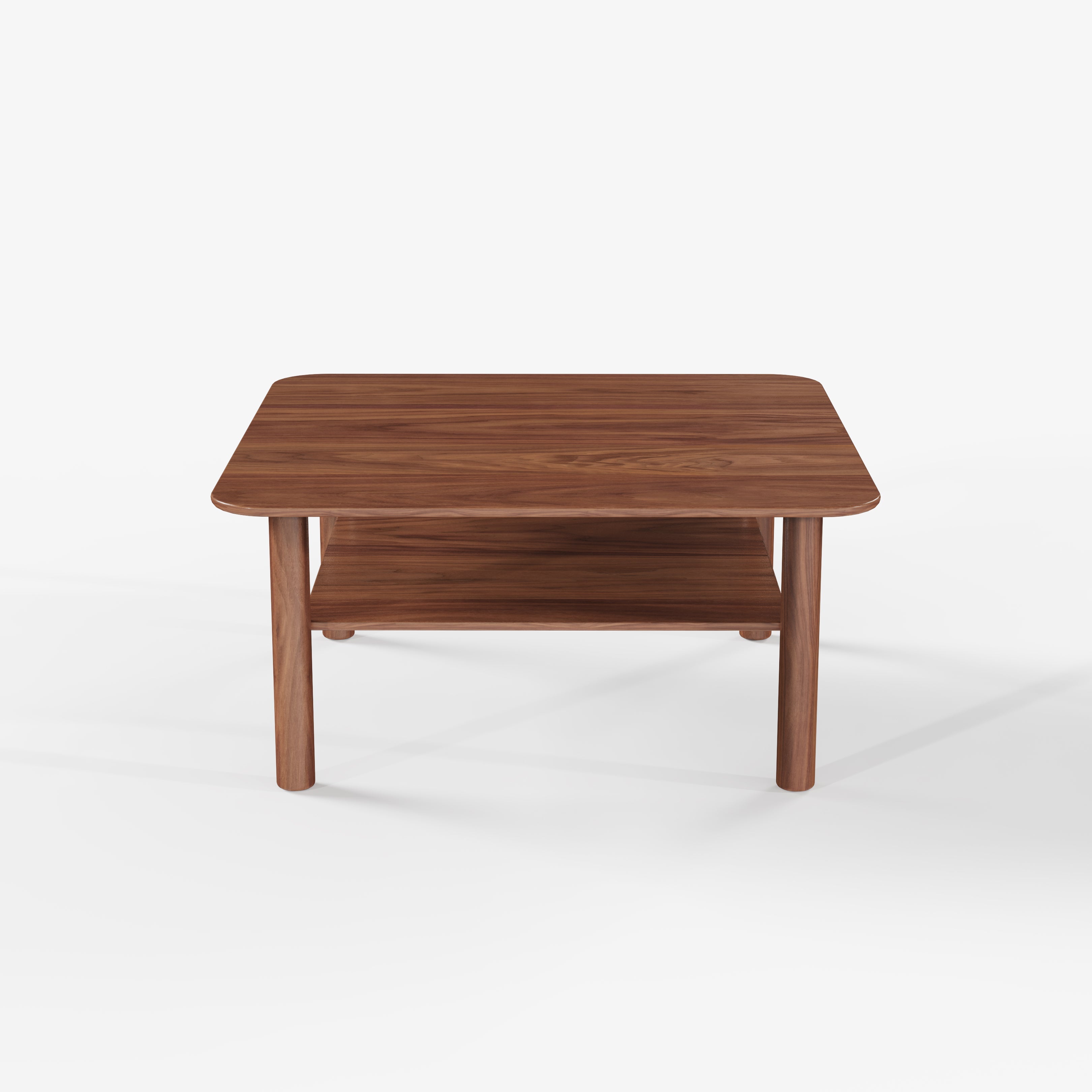 Case Port square coffee table in FSC-certified walnut, designed by Matthew Hilton.