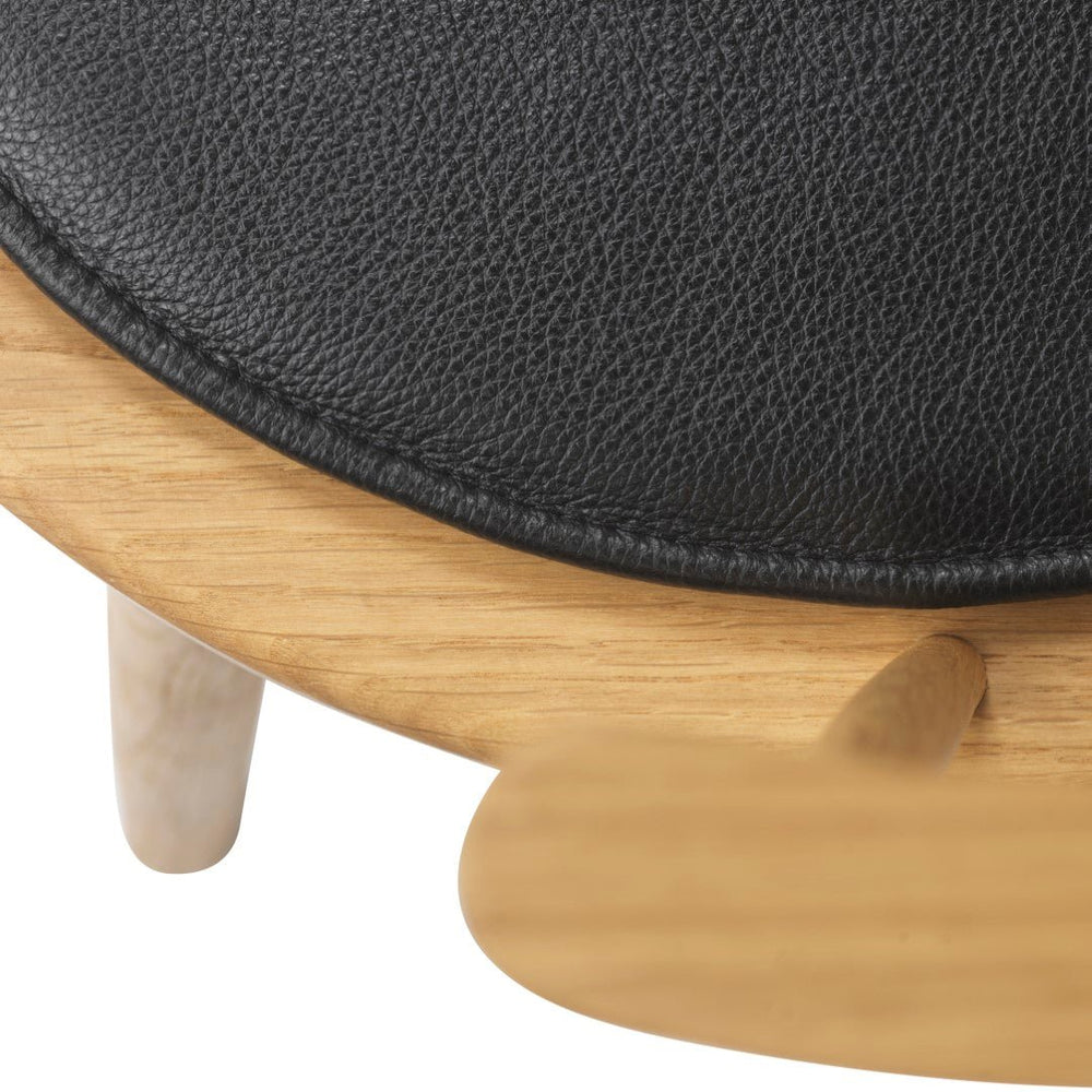 FDB Møbler Nøje Seat cushion in black-stained leather