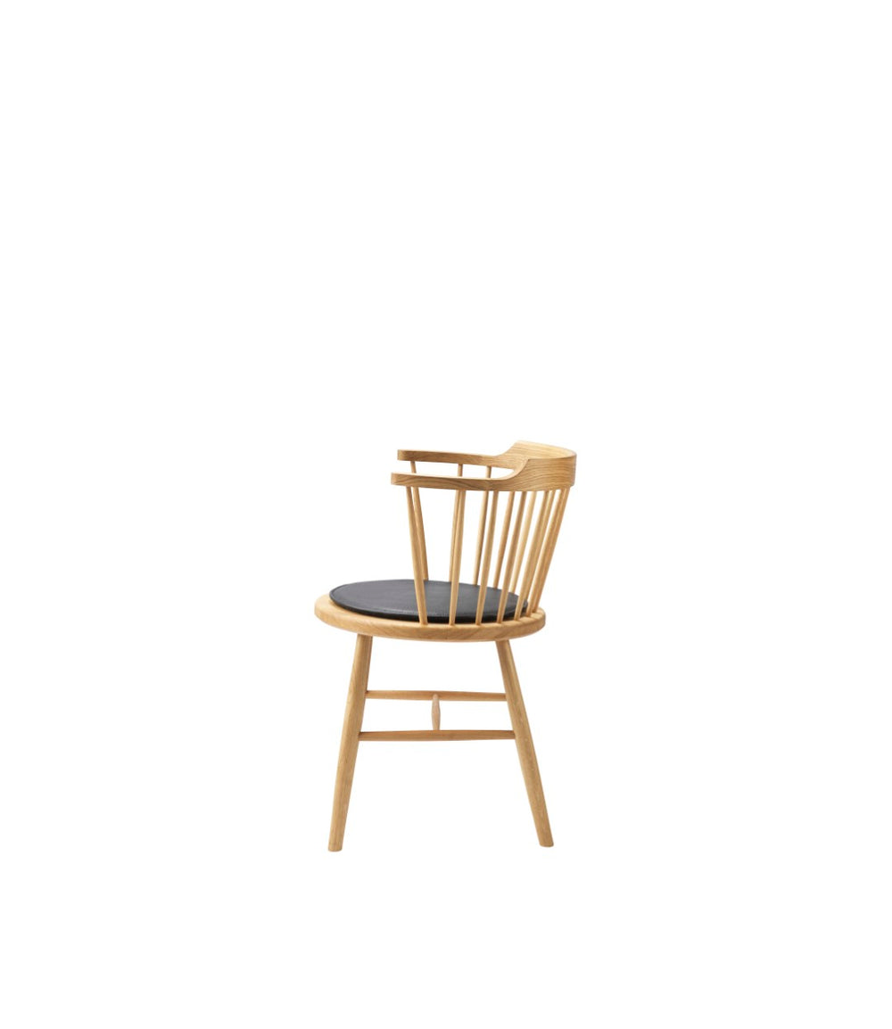 FDB Møbler Nøje Seat cushion in black-stained leather