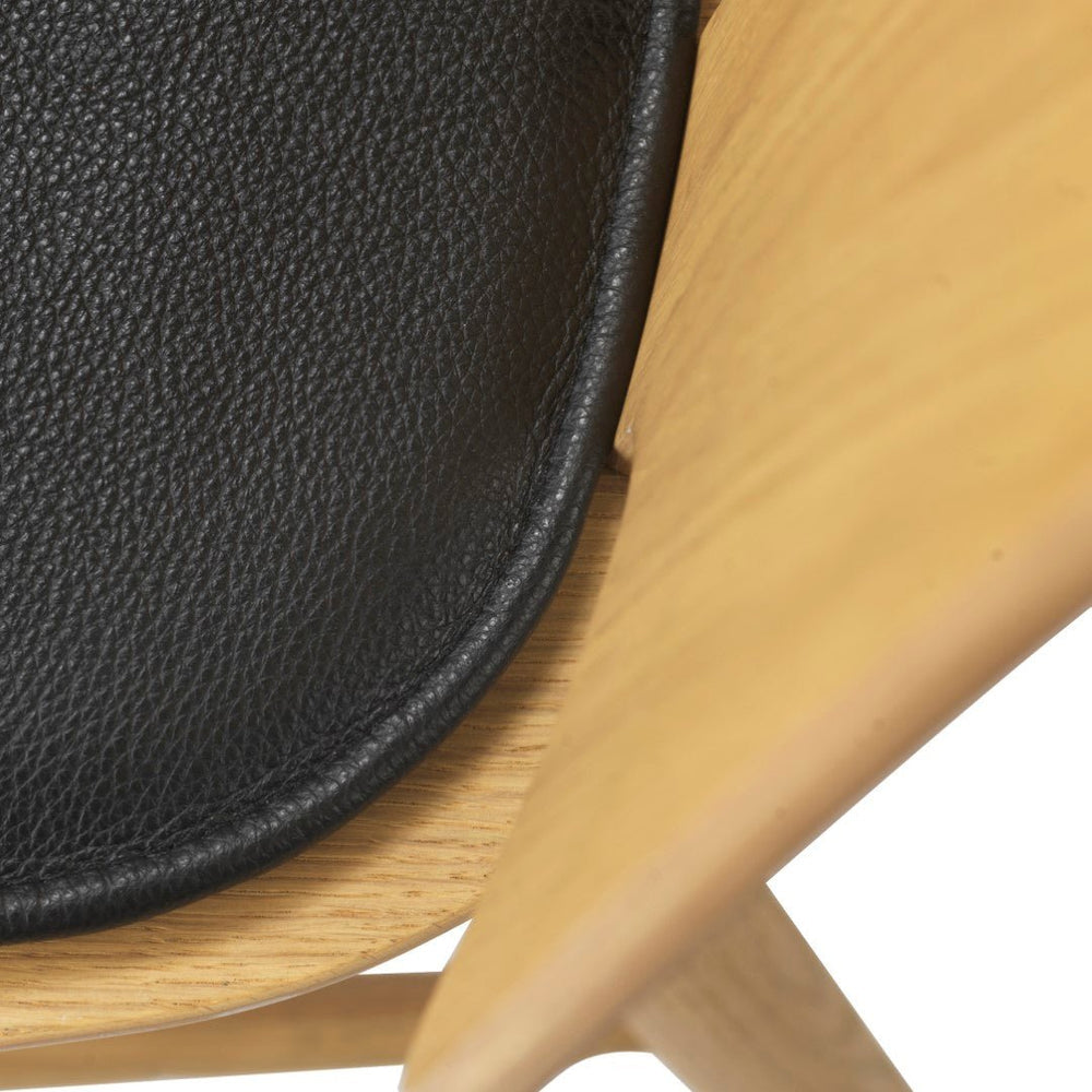 FDB Møbler Nøje Seat cushion in black-stained leather