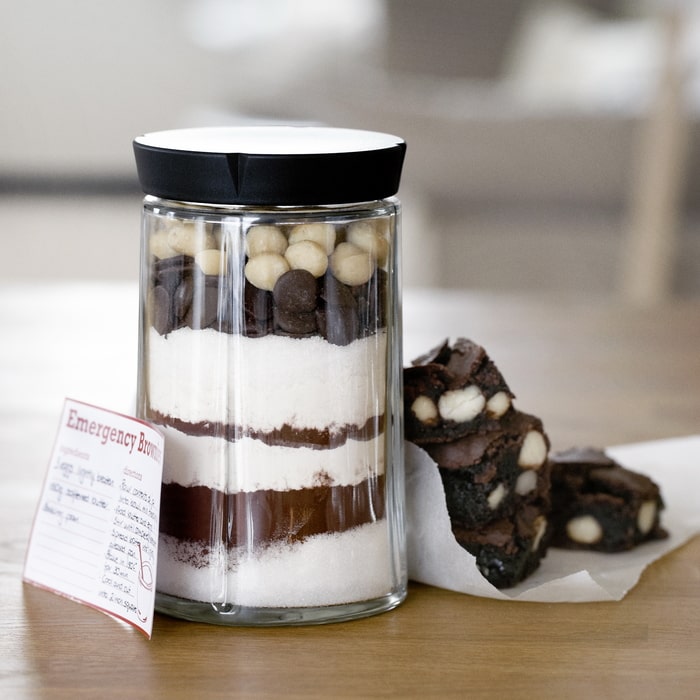 Rosendahl Grand Cru Storage Jar in glass with steel lid, designed by Erik Bagger, Danish design heritage.