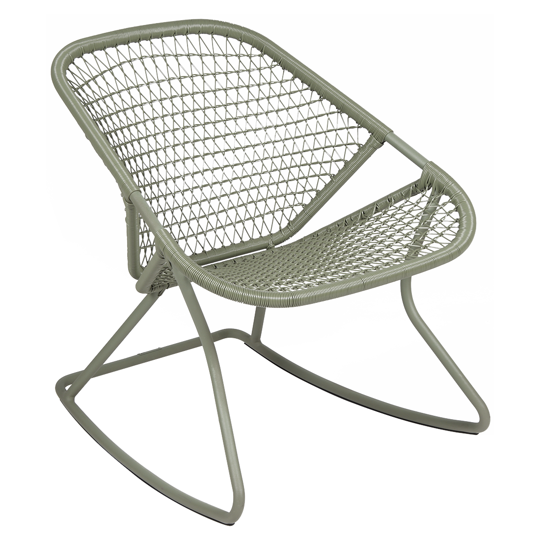 Fermob Sixties Rocking Chair in Cactus powder-coated steel, outdoor rocking chair from France