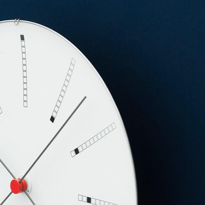 Arne Jacobsen Bankers Wall Clock White/Black/Red