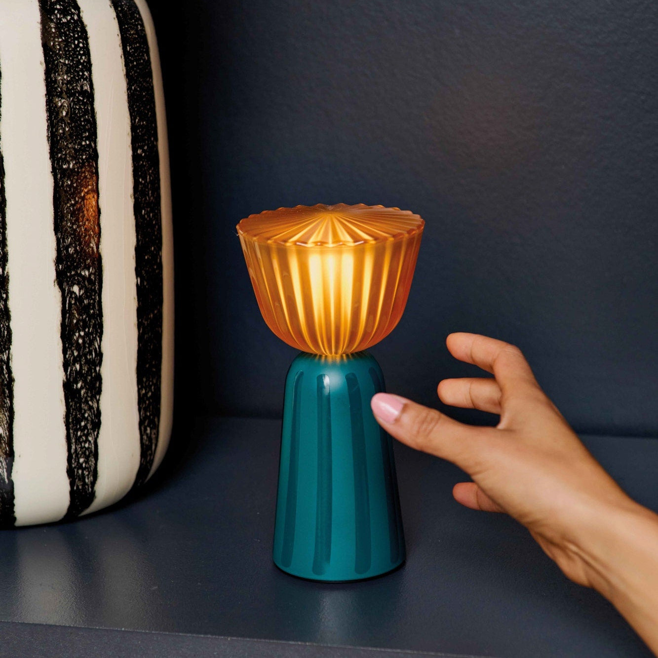 Fermob Swiing Lamp H.8 in. — Maison Sarah Lavoine x Fermob styled in a retail showroom
