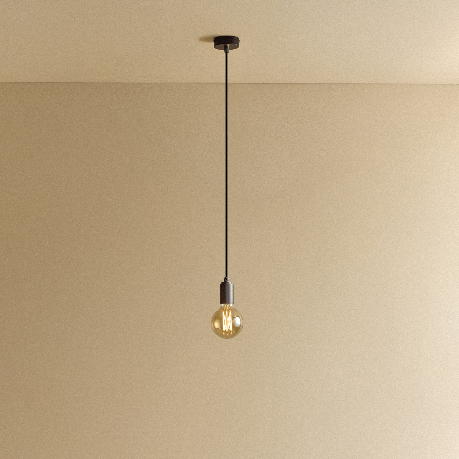 Elva Pendant Light in Graphite, Tinted, illuminated