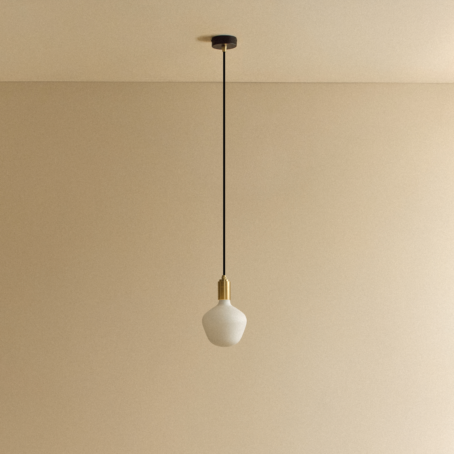 Alternate angle of the Enno Pendant Light in Brass by Tala