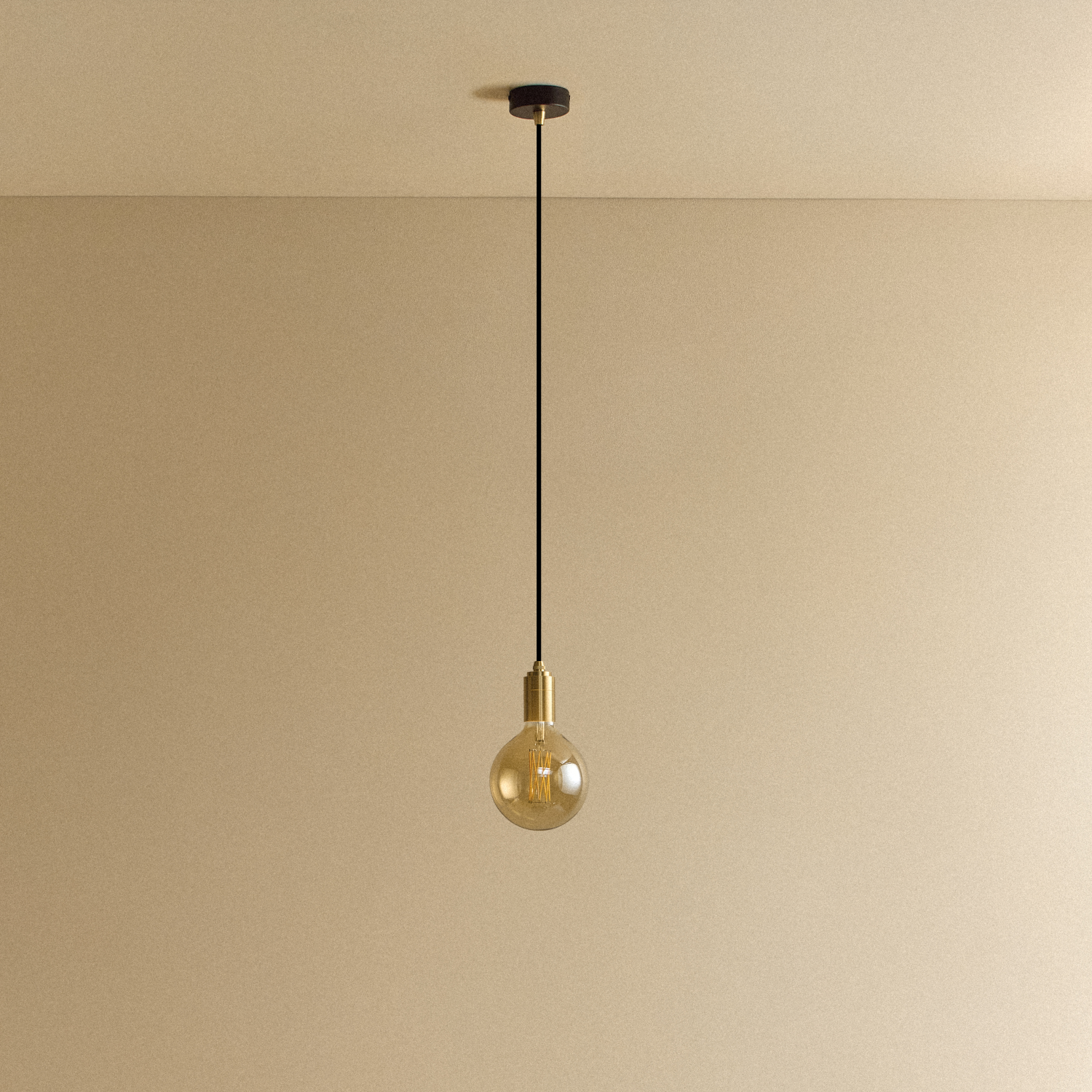 Full view of the Gaia Pendant Light in Brass by Tala