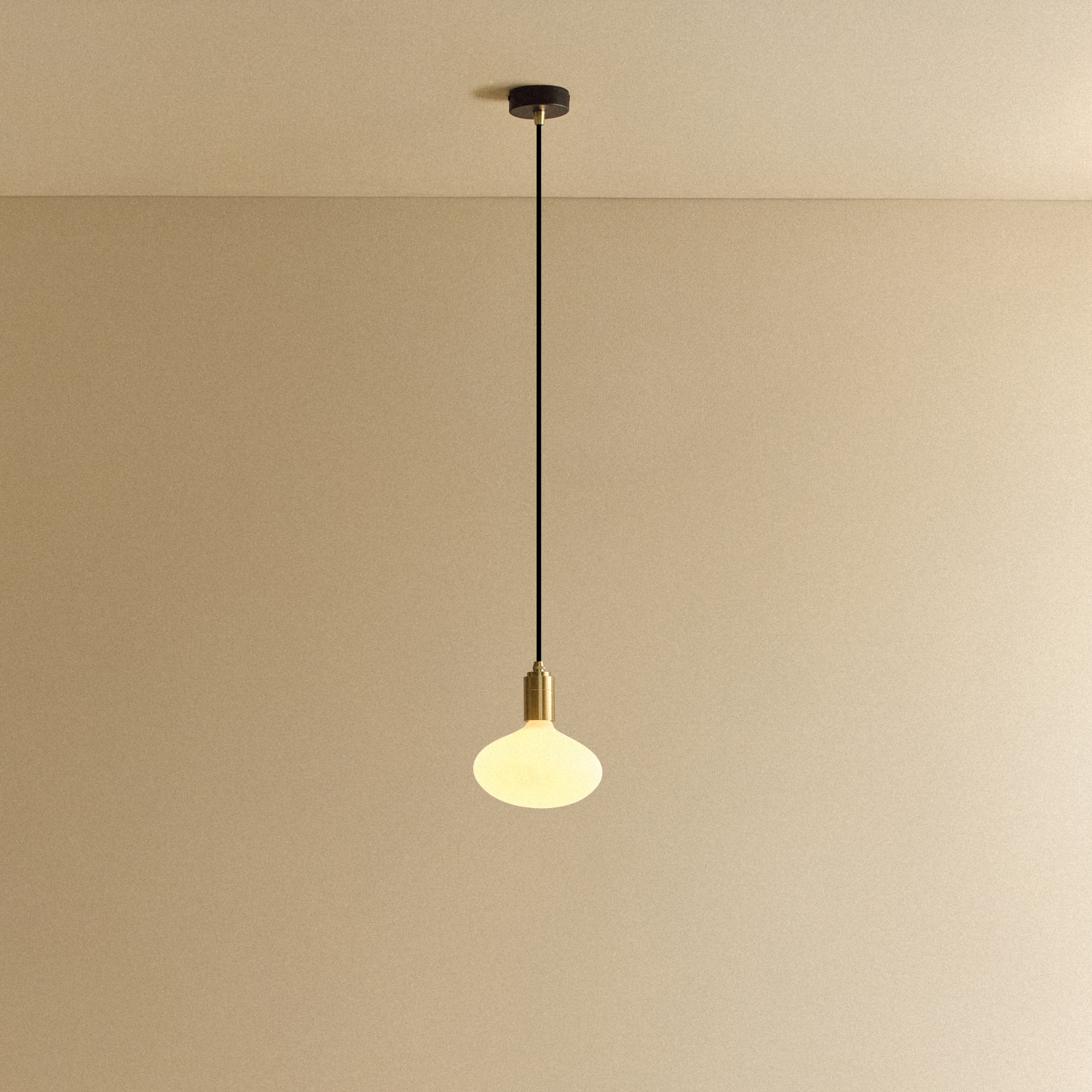 Oval Dim-to-Warm Pendant Light by Tala — brass finish, lit