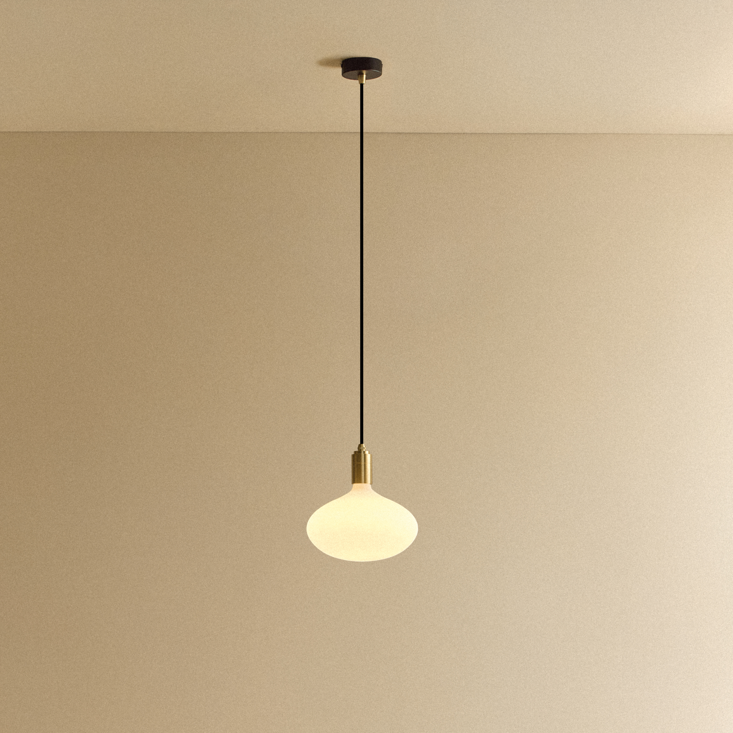 Oval II Pendant Light by Tala — brass finish, lit