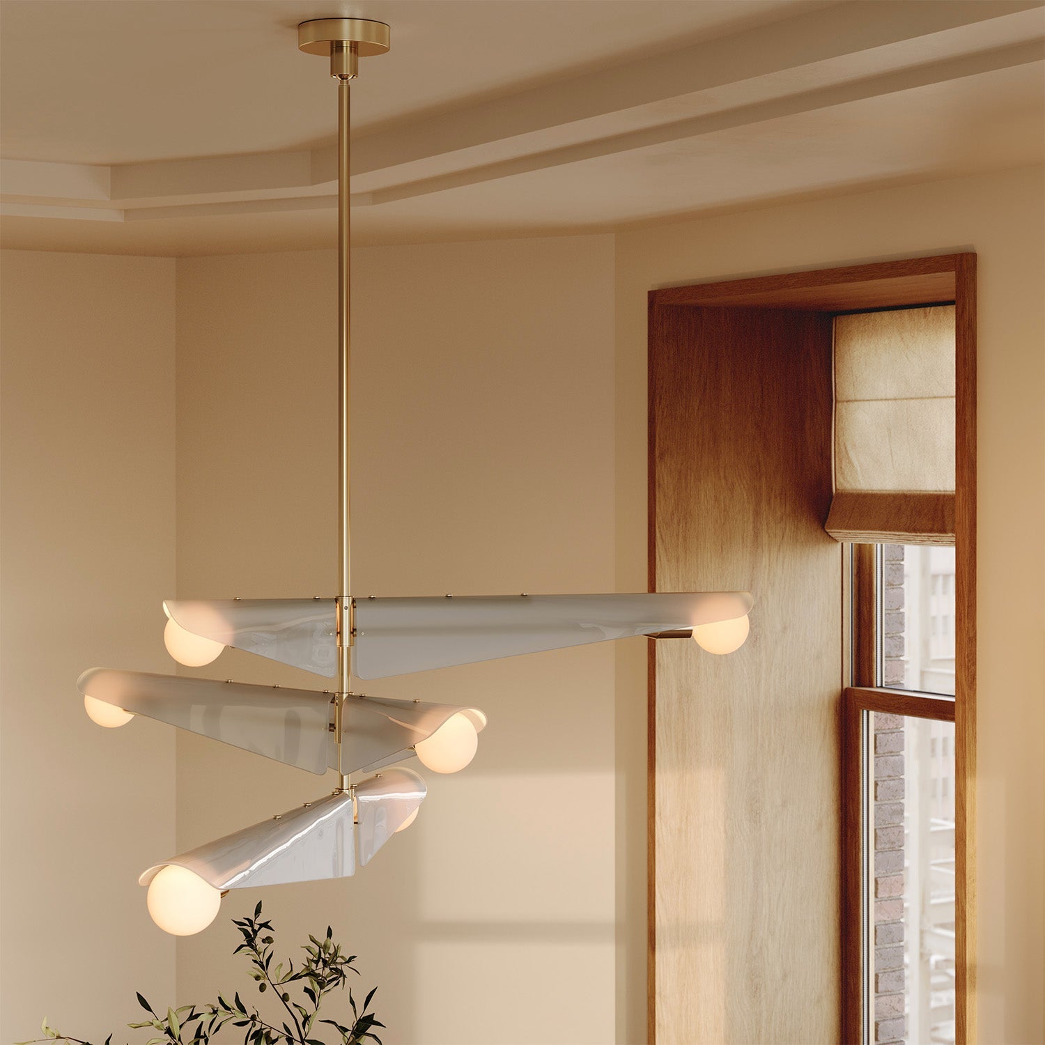 Tala Sycamore Rod — solid brass chandelier connecting rod (alternate view 1)