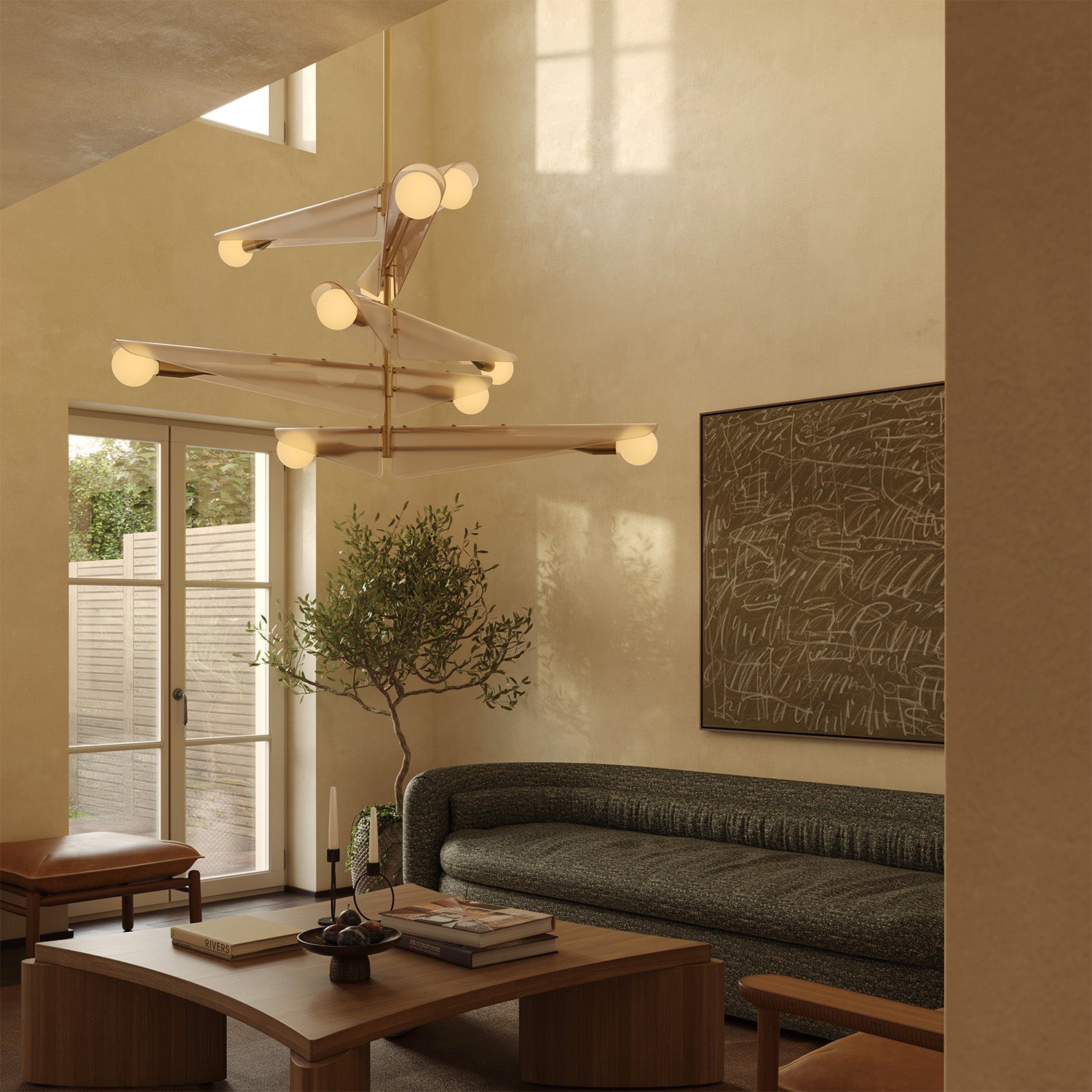 Tala Sycamore Chandelier 5 Tiers in Dusk Pink, product shot