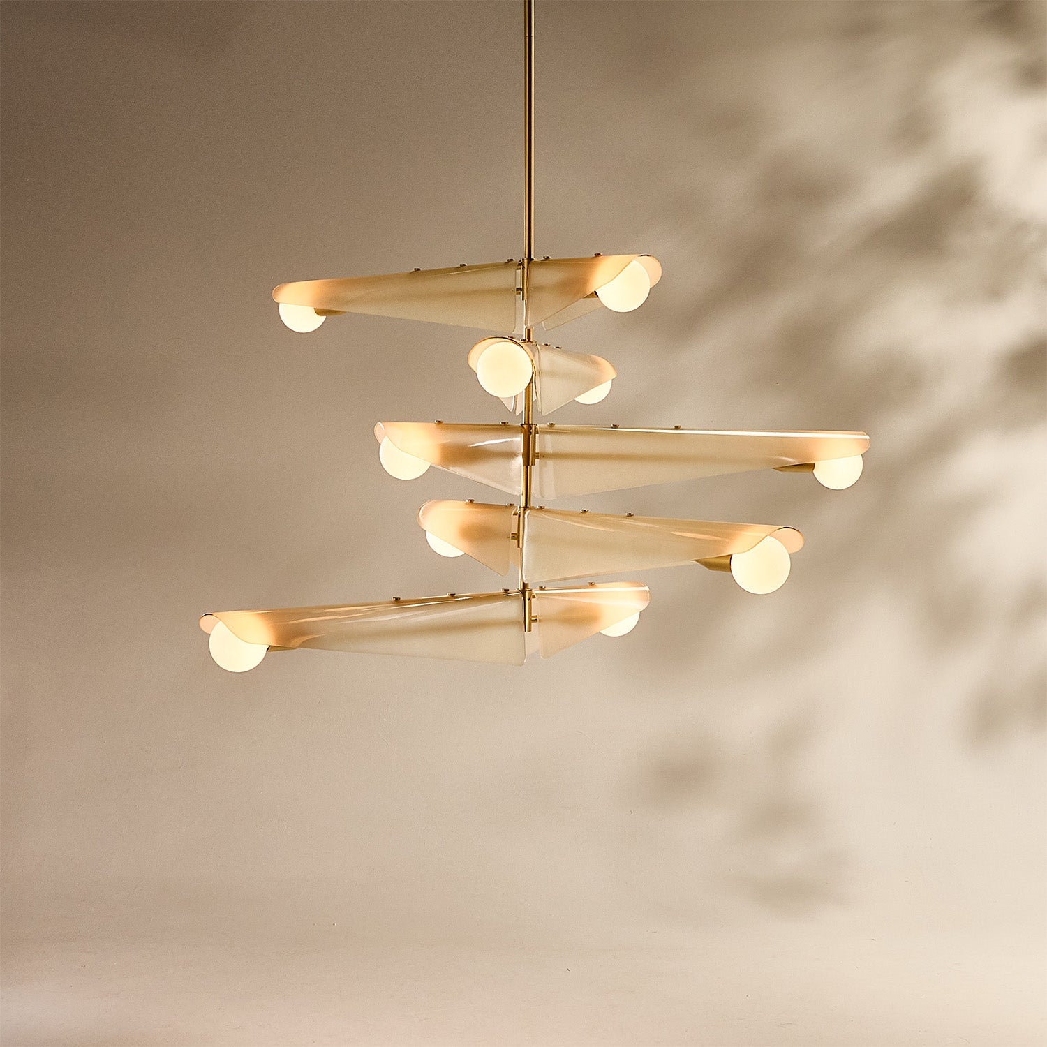 Tala Sycamore Chandelier 5 Tiers in Dusk Pink, full view