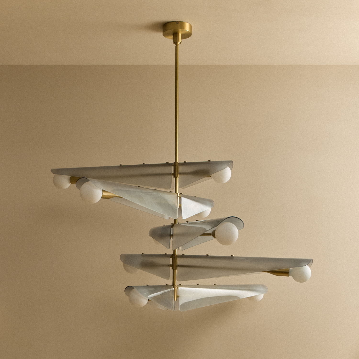 Tala Sycamore Chandelier 5 Tiers in Dawn Grey, unlit