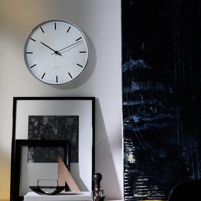 Arne Jacobsen City Hall Wall Clock White/Black