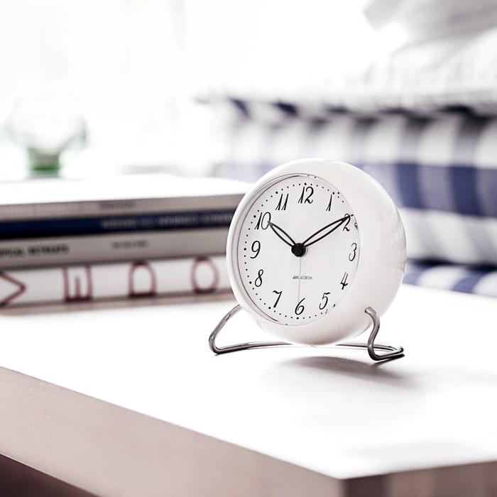 Arne Jacobsen Lk Table Clock White H 4.7in Dia 4.3in
