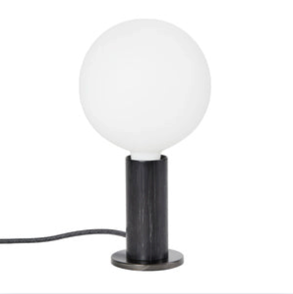 Tala Knuckle table lamp with Sphere IV bulb in Oak, alternate packshot angle on plain background