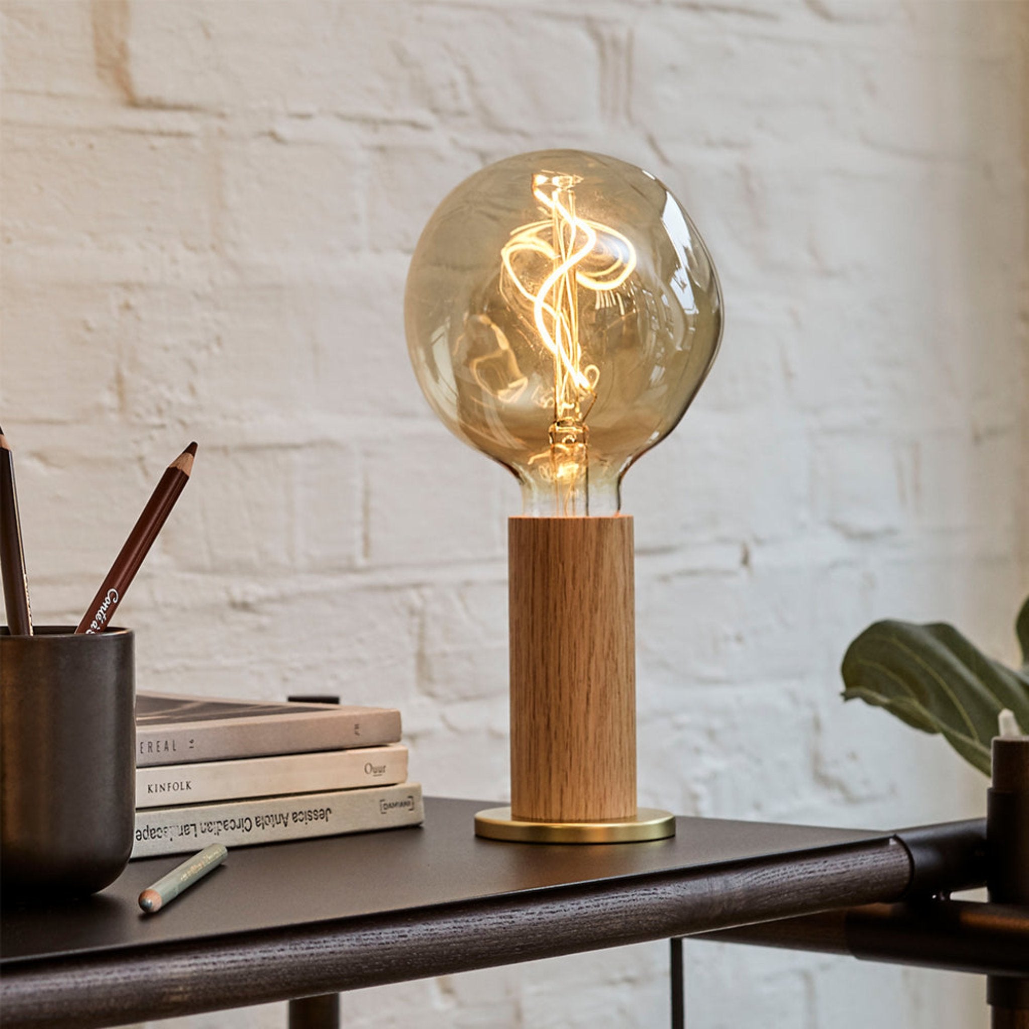 Knuckle Table Lamp in Oak, lifestyle setting