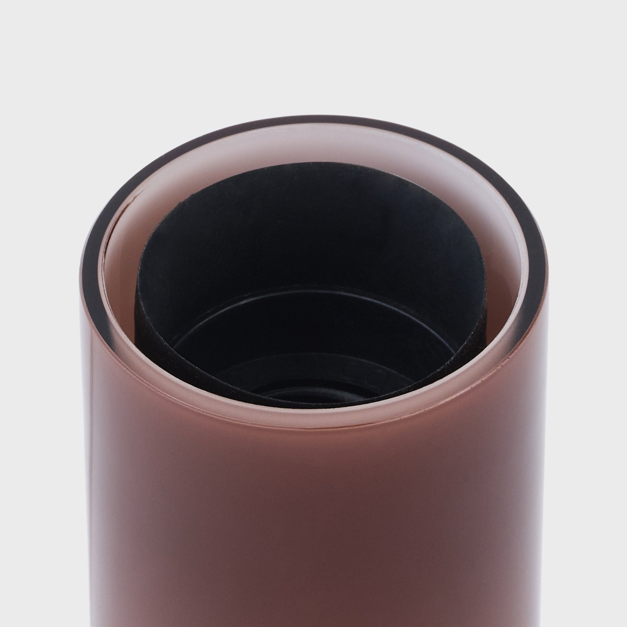 Tala Shore table lamp in Bottle Brown glass with linen shade, B Corp certified LED lighting