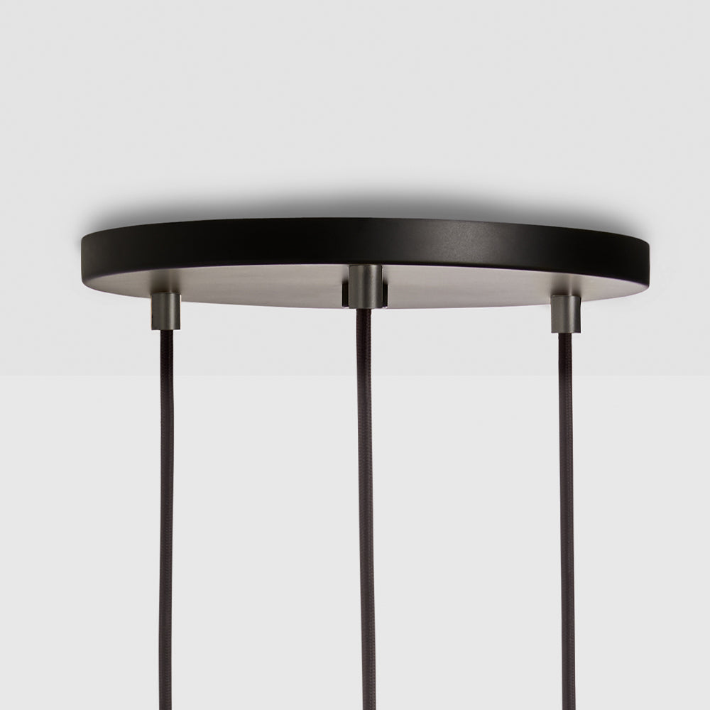 Tala Triple Pendant in Graphite, black canopy — packshot