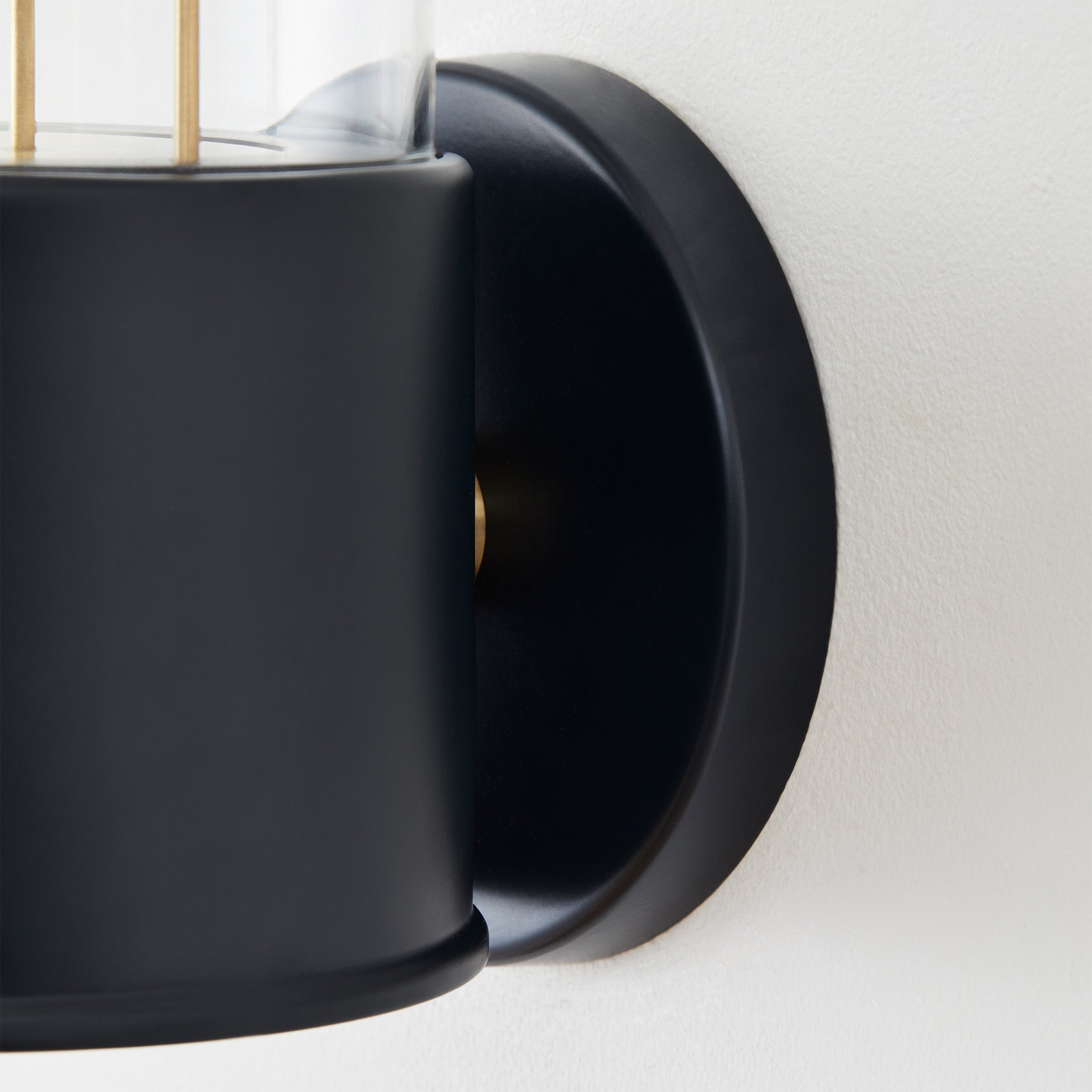 The Muse Wall Light in Hackles Black, fixture detail